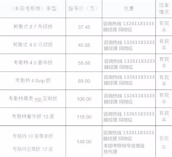 专卖店 北京丰田考斯特授权店凯发k8网站北京丰田考斯特